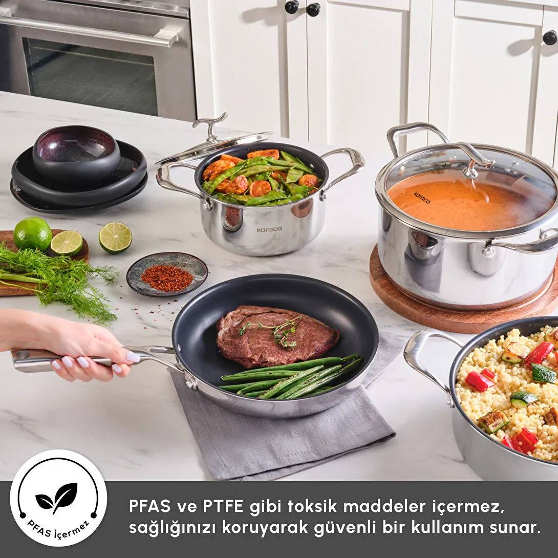 سرویس قابلمه ۷ پارچه استیل کاراجا مدل PLASMA STEEL 3PLY