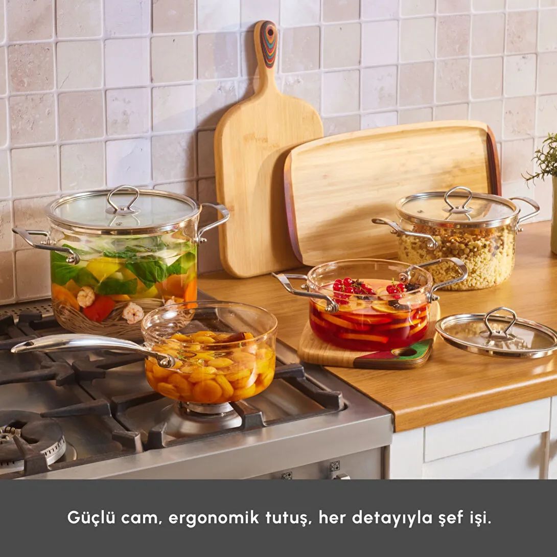 Karaca Amore 7 Parça Borosilikat قابلمه شیشه ای کاراجا